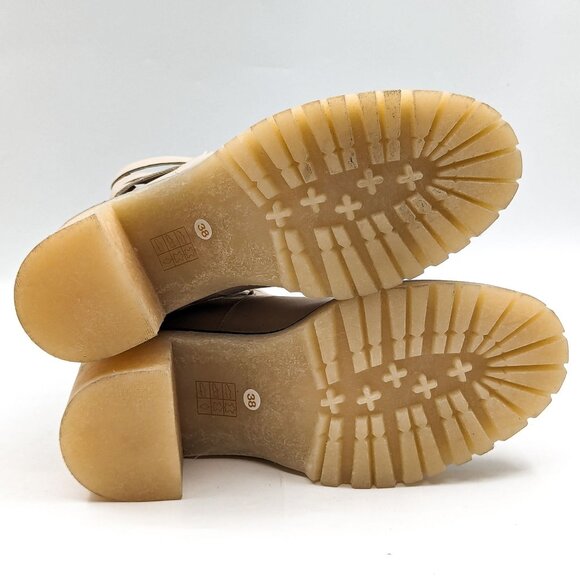 Free People Women Jesse Cutout Summer Cream Leather Platform Festival Boots 8US - Picture 5 of 12